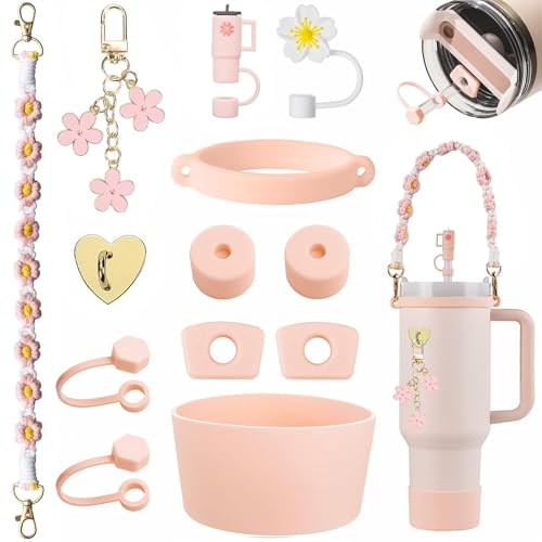 13Stück Stanley Cup Zubehör, enthält 6 Stanley Cup Auslaufschutz, 2 Strohhalm Abdeckung, 2 Griffband Zubehör, 2 Anhänger Zubehör, 1 Silikonhülle für 1,2 l und 850 ml Stanley Cup Accessories (Rosa) 13Stück Stanley Cup Zubehör, enthält 6 Stanley Cup Auslaufschutz, 2 Strohhalm Abdeckung, 2 Griffband Zubehör, 2 Anhänger Zubehör, 1 Silikonhülle für 1,2 l und 850 ml Stanley Cup Accessories (Rosa) von Bafiwu