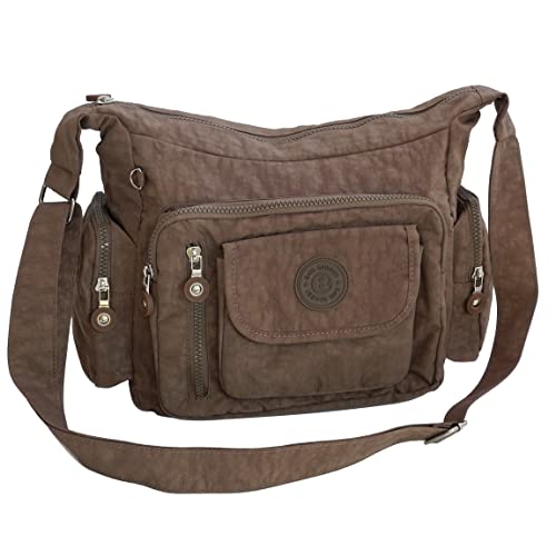 Bag Street - Umhängetasche Crossbag Bodybag Messengertasche Reisetasche Nylon (Braun) - präsentiert von ZMOKA® von WILD THINGS ONLY !!!