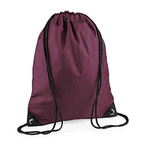 BagBase Unisex BG010BURG Premium Gymsac Bag, Burgunderrot, Größe M von BagBase