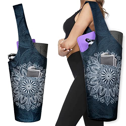 BagYG Yogamatten-Tasche, lang, mit Taschen, für mehr Yoga-Zubehör, Tasche, passend für die meisten Matten – Mandala-Schwarz BagYG Yogamatten-Tasche, lang, mit Taschen, für mehr Yoga-Zubehör, Tasche, passend für die meisten Matten – Mandala-Schwarz von BagYG