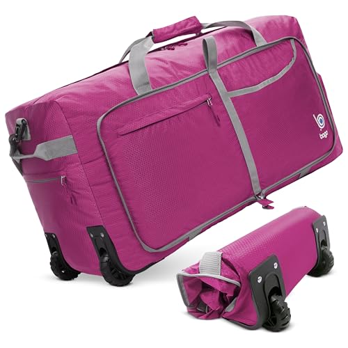 Bago Reisetasche mit Rollen, 76,2 cm, 100 l, faltbar, wasserdicht, strapazierfähig, leicht, Seesack für Reisen, Rolltasche mit Rollen, rose, 100 l Bago Reisetasche mit Rollen, 76,2 cm, 100 l, faltbar, wasserdicht, strapazierfähig, leicht, Seesack für Reisen, Rolltasche mit Rollen, rose, 100 l von Bago