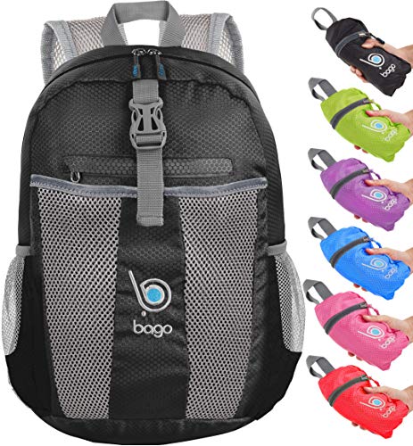 Rucksack, leicht, faltbar, platzsparend, für Damen, Herren, Kinder schwarz Rucksack, leicht, faltbar, platzsparend, für Damen, Herren, Kinder schwarz von Bago