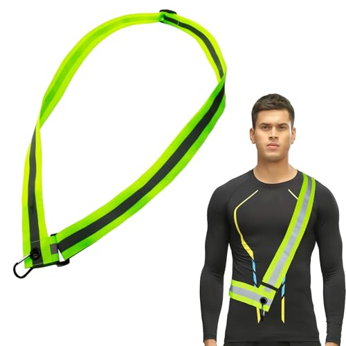 Reflektorband Reflektorgurt Schärpe Band Einstellbar für Spaziergänge Laufen Reflektor mit Tasche und Karabinerhaken Hohe Sichtbarkeit für Männer und Frauen für Fahrrad Wandern Laufen Joggen Gelb Reflektorband Reflektorgurt Schärpe Band Einstellbar für Spaziergänge Laufen Reflektor mit Tasche und Karabinerhaken Hohe Sichtbarkeit für Männer und Frauen für Fahrrad Wandern Laufen Joggen Gelb von BakeWhiz