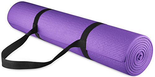 BalanceFrom Alle Bfgy-p1pp GoYoga Allzweck-Yogamatte mit Tragegurt, umweltfreundlich, hohe Dichte, rutschfest, 0,6 cm, violett, 1/4" von Fitvids