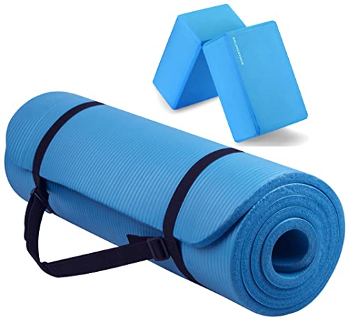BalanceFrom GoYoga Allzweck-Yogamatte, 1,27 cm, extra dick, hohe Dichte, reißfest, mit Tragegurt und Yoga-Blöcken BalanceFrom GoYoga Allzweck-Yogamatte, 1,27 cm, extra dick, hohe Dichte, reißfest, mit Tragegurt und Yoga-Blöcken von Fitvids