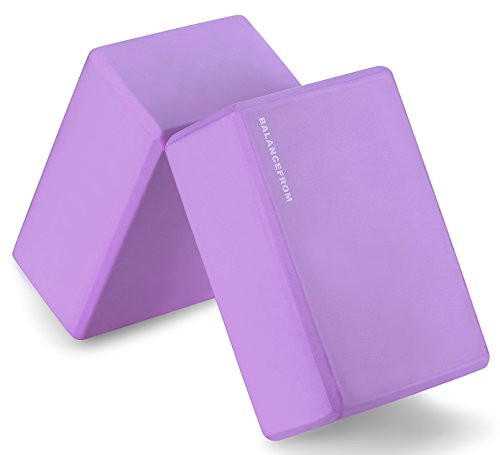 BalanceFrom Unisex-Erwachsene GoYoga Set mit 2 hochdichten Yoga-Blöcken, je 22,9 x 15,2 x 10,2 cm, violett von Signature Fitness