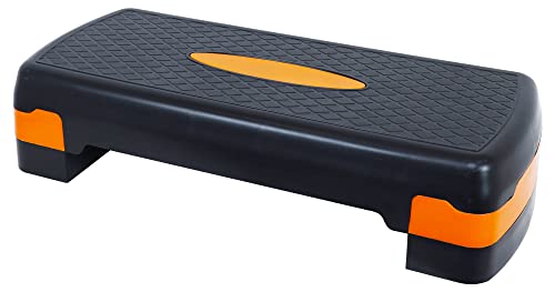 Signature Fitness Verstellbarer Aerobic-Stepper Stepper, Plattform-Trainer, Medium, Schwarz/Orange von Signature Fitness