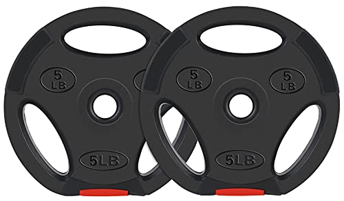 Signature Fitness Vinyl Standard 2.5 cm Hantelscheibe für Krafttraining und Gewichtheben, 2,3 kg, Paar von Signature Fitness