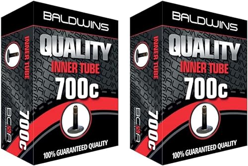 Fahrradschläuche 700c Baldwins 700 x 28c bis 32c (passend für alle 28c, 30c, 32c Reifen), Schrader-/Auto-Ventile (2 Stück) von Baldwins