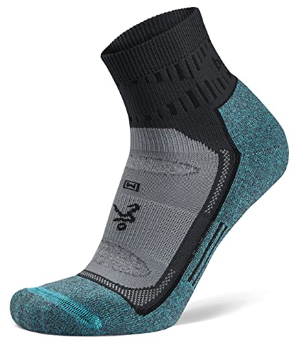 Balega Unisex Blister Resist Quarter Laufsocken, Grey/Blue, M EU von Balega