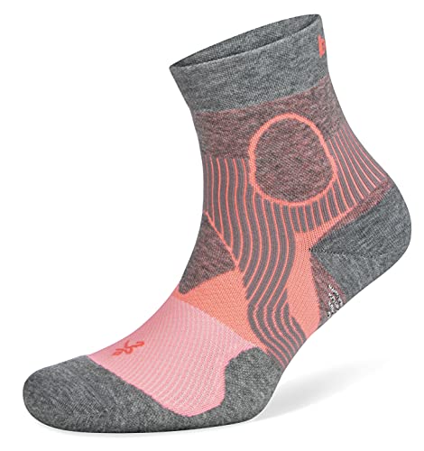 Balega Unisex Support Quarter Laufsocken, Sherbet Pink/Mittelgrau, Small, EU Größe 36-39.5 von Balega