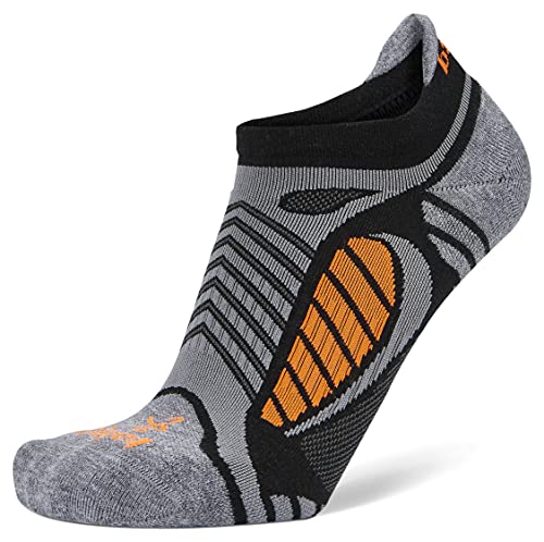 Balega Unisex-Erwachsene Ultralight No Show Socken, Schwarz/Grau Heather, Small von Balega