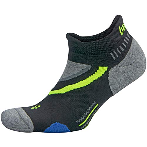 Balega Unisex Laufsocken mit Atmungsaktivität, Kompressionsstrümpfe, Sportsocken für Stabilität und gegen Blasen, Schwarz/Charcoal, XL von Balega