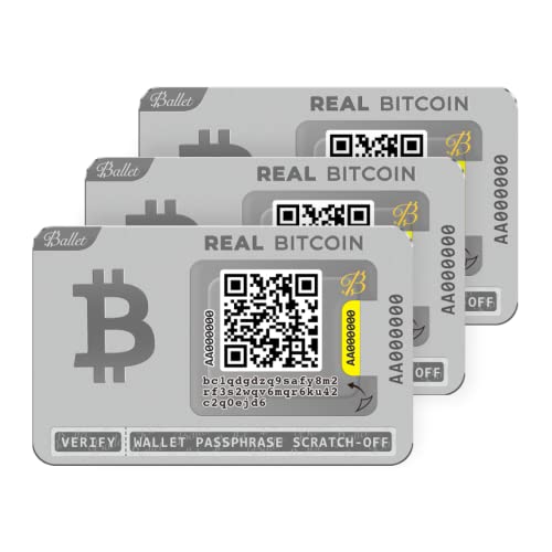 Ballet 3-Pack Geschenkset REAL Bitcoin - Die einfachste Cold Storage Karte für Kryptowährungen - Hardware Wallet mit Unterstützung für mehrere Kryptowährungen und NFTs von Ballet