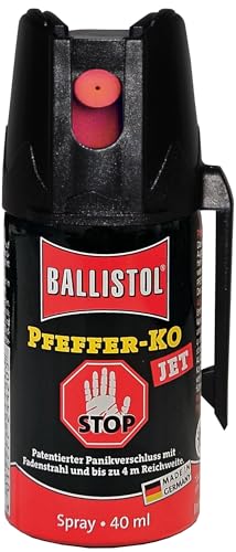 BALLISTOL 24420 Pfeffer-KO Jet 40ml Spray – Verteidigungsspray gegen Tiere – Abwehrspray 5m Sprühweite - Panikverschluss BALLISTOL 24420 Pfeffer-KO Jet 40ml Spray – Verteidigungsspray gegen Tiere – Abwehrspray 5m Sprühweite - Panikverschluss von BALLISTOL