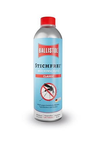 BALLISTOL 26710 Stichfrei Mückenschutz 500ml Flasche Anti-Insekten-Öl – 8h Schutz vor Bremsen, Fliegen, Zecken, Moskitos von BALLISTOL