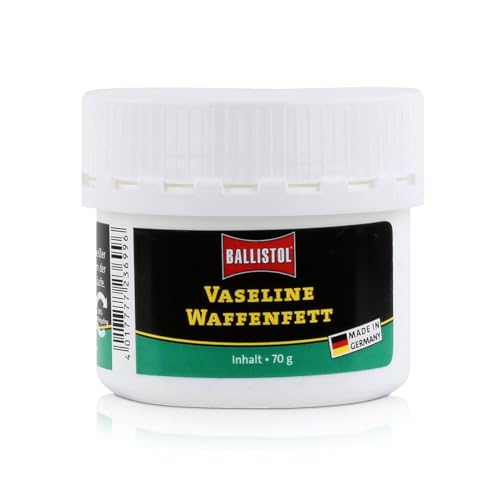 BALLISTOL 23699 Vaseline Waffenfett 70g – Harz- und säurefreies Waffenfett für alle Waffenteile, Schmierung von Mechanik, Weiß BALLISTOL 23699 Vaseline Waffenfett 70g – Harz- und säurefreies Waffenfett für alle Waffenteile, Schmierung von Mechanik, Weiß von BALLISTOL
