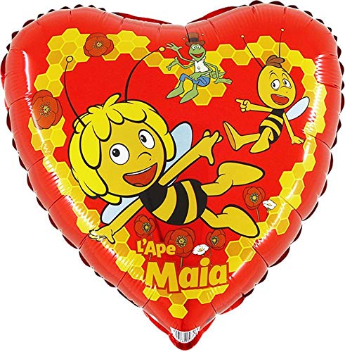 Ballonim® Biene Maja Herz ca. 45cm Luftballons Folienballon Party Dekoration Geburtstag von Ballonim