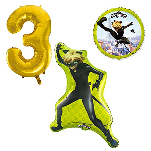 Cat Noir Ballonset Ballon mit goldener Zahl 3 Kindergeburtstag Heliumgeeignet Deko Kindergeburtstag Partygeschirr Dekoration für Geburtstag Party Mottoparty Motto Luftballons Cat Noir Ballonset Ballon mit goldener Zahl 3 Kindergeburtstag Heliumgeeignet Deko Kindergeburtstag Partygeschirr Dekoration für Geburtstag Party Mottoparty Motto Luftballons von Ballonim