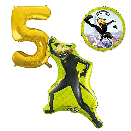 Cat Noir Ballonset Ballon mit goldener Zahl 5 Kindergeburtstag Heliumgeeignet Deko Kindergeburtstag Partygeschirr Dekoration für Geburtstag Party Mottoparty Motto Luftballons Cat Noir Ballonset Ballon mit goldener Zahl 5 Kindergeburtstag Heliumgeeignet Deko Kindergeburtstag Partygeschirr Dekoration für Geburtstag Party Mottoparty Motto Luftballons von Ballonim