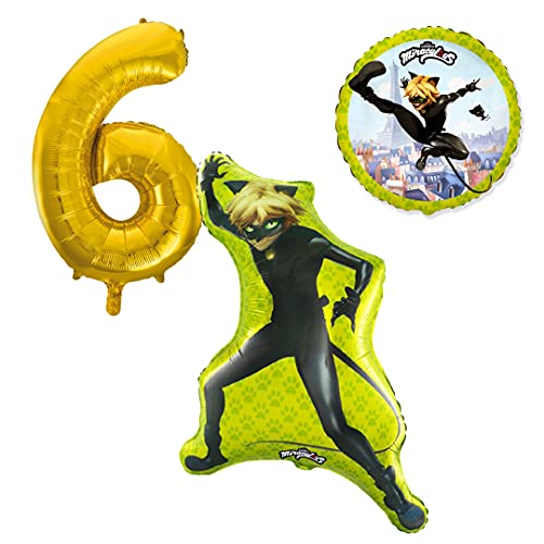 Cat Noir Ballonset Ballon mit goldener Zahl 6 Kindergeburtstag Heliumgeeignet Deko Kindergeburtstag Partygeschirr Dekoration für Geburtstag Party Mottoparty Motto Luftballons Cat Noir Ballonset Ballon mit goldener Zahl 6 Kindergeburtstag Heliumgeeignet Deko Kindergeburtstag Partygeschirr Dekoration für Geburtstag Party Mottoparty Motto Luftballons von Ballonim