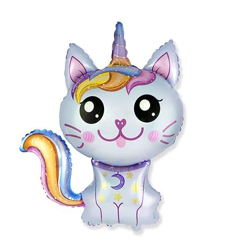 Caticorn Einhorn Katze blau ca. 70 cm Luftballons Folienballon Party DekorationGeburtstag von Ballonim