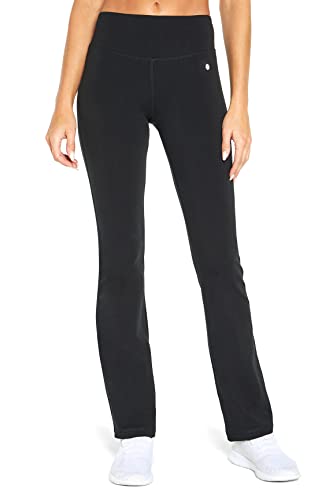 Bally Total Fitness Damen Bauchkontrolle, 81,3 cm, Damen, Mid Rise Bauchkontrolle Bootleg Leggings, Mid Rise Tummy Control Bootleg Legging, schwarz, Small von Bally Total Fitness