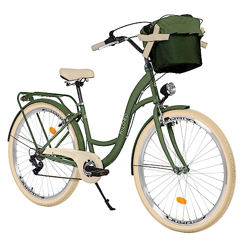 Balticuz OU Komfort Fahrrad mit Korb, Hollandrad, Damenfahrrad, Citybike, Retro, Vintage, 28 Zoll, Grün-Creme, 7-Gang Balticuz OU Komfort Fahrrad mit Korb, Hollandrad, Damenfahrrad, Citybike, Retro, Vintage, 28 Zoll, Grün-Creme, 7-Gang von Balticuz OU