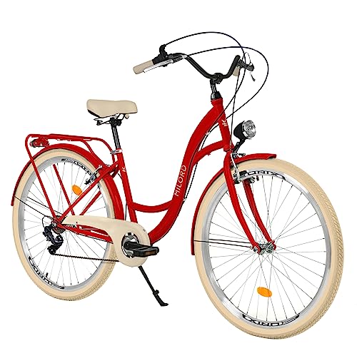 Balticuz OU Komfort Fahrrad mit Rückenträger, Hollandrad, Damenfahrrad, Citybike, Retro, Vintage, 28 Zoll, Rot, 7-Gang Balticuz OU Komfort Fahrrad mit Rückenträger, Hollandrad, Damenfahrrad, Citybike, Retro, Vintage, 28 Zoll, Rot, 7-Gang von Balticuz OU
