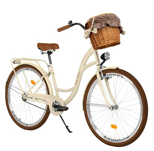 Balticuz OU Komfort Fahrrad mit Weidenkorb, Hollandrad, Damenfahrrad, Citybike, Beige-Braun, 28 Zoll, 1-Gang Balticuz OU Komfort Fahrrad mit Weidenkorb, Hollandrad, Damenfahrrad, Citybike, Beige-Braun, 28 Zoll, 1-Gang von Balticuz OU