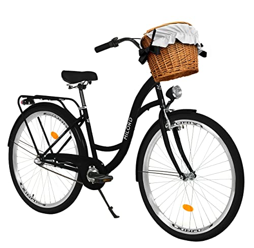 Balticuz OU Komfort Fahrrad mit Weidenkorb, Hollandrad, Damenfahrrad, Citybike, Retro, 28 Zoll, Schwarz, 3-Gang Balticuz OU Komfort Fahrrad mit Weidenkorb, Hollandrad, Damenfahrrad, Citybike, Retro, 28 Zoll, Schwarz, 3-Gang von Balticuz OU