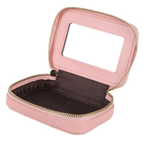 Baluue Lippenstift Tasche Beutelhalter Trendige Geldbörsen Mini-Kosmetikboxen Mini-Parfum Storage Pockets Storage Bags Kosmetik-Make-up-Tasche Kosmetik-Aufbewahrungstasche Rindsleder Rosa von Baluue