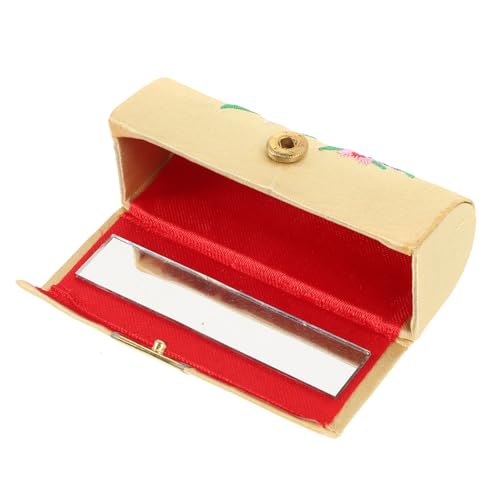 Baluue Lippenstiftbox mit Retro-Muster Chinesischer Lippenstifthalter Lippenstiftaufbewahrung für die Handtasche Lippenstift-Organizer Lippenstifthalter für die Handtasche die Seide von Baluue