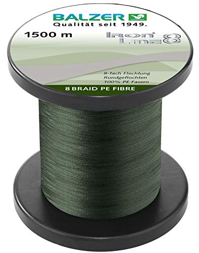 Balzer Iron Line 8-1500m geflochtene Schnur zum Spinnfischen, Farbe:Grün, Durchmesser/Tragkraft:0.12mm / 9.8kg Balzer Iron Line 8-1500m geflochtene Schnur zum Spinnfischen, Farbe:Grün, Durchmesser/Tragkraft:0.12mm / 9.8kg von Balzer