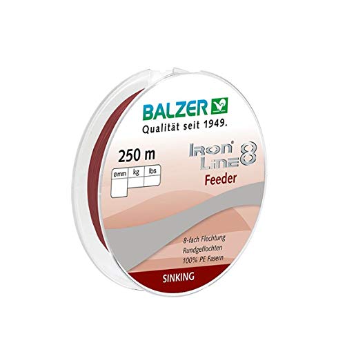 Balzer Iron Line 8 Feeder Dunkelrot - 250m geflochtene Angelschnur, Durchmesser/Tragkraft:0.12mm / 9.8kg Balzer Iron Line 8 Feeder Dunkelrot - 250m geflochtene Angelschnur, Durchmesser/Tragkraft:0.12mm / 9.8kg von Balzer