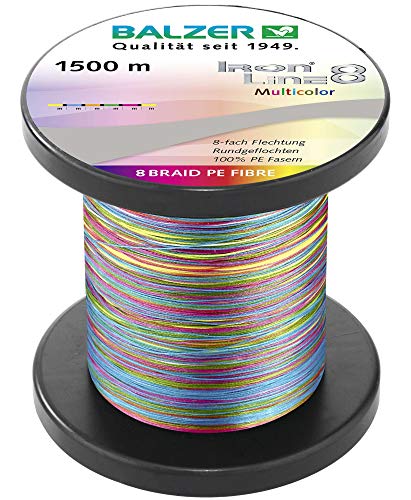 Balzer Iron Line 8 Multicolor - 1500m geflochtene Schnur zum Spinnfischen, Durchmesser/Tragkraft:0.30mm / 34.8kg / Farbwechsel alle 10m Balzer Iron Line 8 Multicolor - 1500m geflochtene Schnur zum Spinnfischen, Durchmesser/Tragkraft:0.30mm / 34.8kg / Farbwechsel alle 10m von Balzer