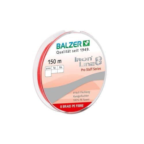 Balzer Iron Line Pro Staff 8 rot - 150m geflochtene Schnur, Durchmesser/Tragkraft:0.14mm / 10.7kg Balzer Iron Line Pro Staff 8 rot - 150m geflochtene Schnur, Durchmesser/Tragkraft:0.14mm / 10.7kg von Balzer