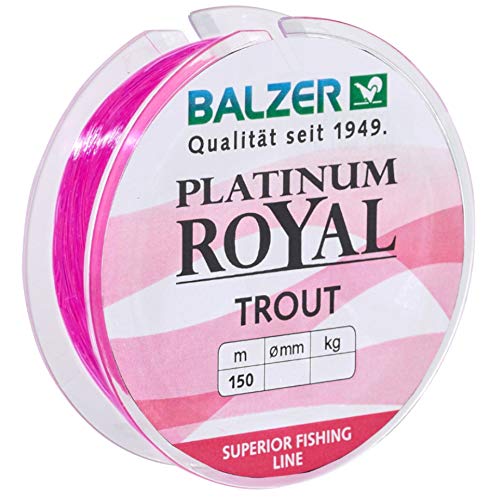 Balzer Platinum Royal Trout Schnur - 150m monofile Angelschnur, Durchmesser/Tragkraft:0.19mm / 4.6kg, Farbe:Pink Balzer Platinum Royal Trout Schnur - 150m monofile Angelschnur, Durchmesser/Tragkraft:0.19mm / 4.6kg, Farbe:Pink von Balzer