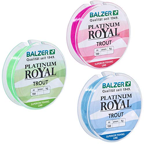 Balzer Platinum Royal Trout Schnur - 150m monofile Angelschnur, Durchmesser/Tragkraft:0.25mm / 7.0kg, Farbe:Pink Balzer Platinum Royal Trout Schnur - 150m monofile Angelschnur, Durchmesser/Tragkraft:0.25mm / 7.0kg, Farbe:Pink von Balzer