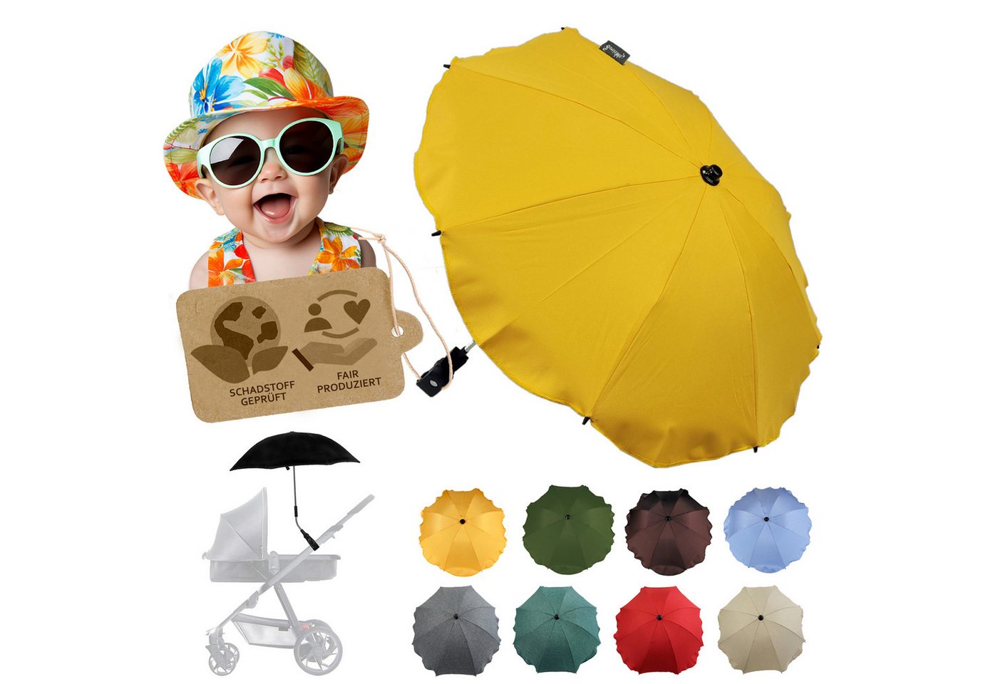 BambiniWelt by Rafael K. Kinderwagen-Sonnenschutzhülle Sonnenschirm Sonnenschutz für Kinderwagen Buggy Jogger universal UV50+, UV 50+ Schutz BambiniWelt by Rafael K. Kinderwagen-Sonnenschutzhülle Sonnenschirm Sonnenschutz für Kinderwagen Buggy Jogger universal UV50+, UV 50+ Schutz von BambiniWelt by Rafael K.