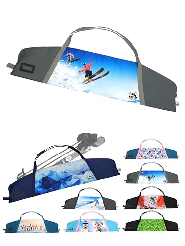 BambiniWelt by Rafael K. Skitasche [Skitasche für Kinder] Skisack für Ski Skistöcke Handschuhe Skibag Skicover Kinderskitasche (Modell 06, 145cm) von BambiniWelt by Rafael K.