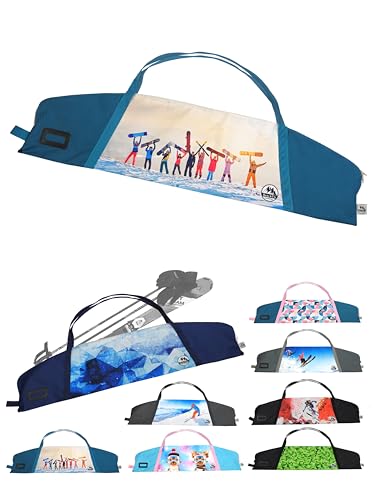 BambiniWelt by Rafael K. Skitasche [Skitasche für Kinder] Skisack für Ski Skistöcke Handschuhe Skibag Skicover Kinderskitasche (Modell 07, 105cm) von BambiniWelt by Rafael K.