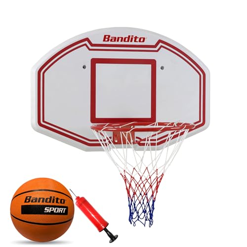 Bandito Basketballkorb Basketball Backboard Winner inkl. Bandito Basketball in offizieller Turniergröße und Ballpumpe,ideal für Zuhause, wetterfest, robust, Wandgerät, alle Altersgruppen Bandito Basketballkorb Basketball Backboard Winner inkl. Bandito Basketball in offizieller Turniergröße und Ballpumpe,ideal für Zuhause, wetterfest, robust, Wandgerät, alle Altersgruppen von Bandito