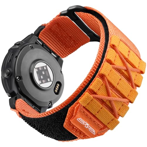 Bandletic Armband Kompatibel mit Garmin Fenix 7X/6X Pro/Instinct 2X/Epix 2 Pro, 26 mm Nylon Ersatzarmband für Fenix 6X/5X/Enduro 2/Tactix 7 Pro/Descent MK2i/Fenix 3 Quick Fit Uhrenarmband, M-Orange Bandletic Armband Kompatibel mit Garmin Fenix 7X/6X Pro/Instinct 2X/Epix 2 Pro, 26 mm Nylon Ersatzarmband für Fenix 6X/5X/Enduro 2/Tactix 7 Pro/Descent MK2i/Fenix 3 Quick Fit Uhrenarmband, M-Orange von Bandletic