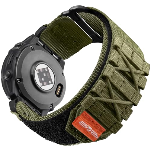 Bandletic QuickFit 26 mm Armband Kompatibel mit Garmin Fenix 7X/6X/7X Pro/6X Pro/Enduro 2, Nylon Uhrenarmband für Fenix 5X Solar/5X Plus/Instinct 2X/Epix Pro 51 mm/Descent MK2/Fenix 3/3HR, L-Grün Bandletic QuickFit 26 mm Armband Kompatibel mit Garmin Fenix 7X/6X/7X Pro/6X Pro/Enduro 2, Nylon Uhrenarmband für Fenix 5X Solar/5X Plus/Instinct 2X/Epix Pro 51 mm/Descent MK2/Fenix 3/3HR, L-Grün von Bandletic