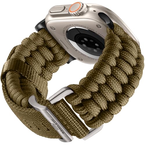 Bandletic kompatibel mit Apple Watch Ultra 2 Armbänder - Paracord Nylon Armband 49mm 45mm 46mm 44mm für iWatch Series Ultra SE 10 9 8 7 6 5 4, 42mm (3 2 1) Sport Armbänder für Herren Damen Bandletic kompatibel mit Apple Watch Ultra 2 Armbänder - Paracord Nylon Armband 49mm 45mm 46mm 44mm für iWatch Series Ultra SE 10 9 8 7 6 5 4, 42mm (3 2 1) Sport Armbänder für Herren Damen von Bandletic