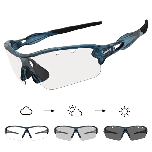 BangLong Fahrradbrille Selbsttönend Sonnenbrille Herren Damen UV400 Schutz Sportbrille für Schnelle Radfahren Laufen Baseball Mtb Outdoorsport Fahrrad BangLong Fahrradbrille Selbsttönend Sonnenbrille Herren Damen UV400 Schutz Sportbrille für Schnelle Radfahren Laufen Baseball Mtb Outdoorsport Fahrrad von BangLong