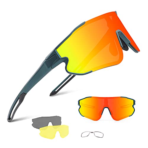BangLong Polarisierte Fahrradbrille Sonnenbrille Herren Damen mit 3 Wechselgläser, UV 400 Schutz Sportbrille für Laufen Angeln Klettern Golf Fahren MTB Outdoorsport BangLong Polarisierte Fahrradbrille Sonnenbrille Herren Damen mit 3 Wechselgläser, UV 400 Schutz Sportbrille für Laufen Angeln Klettern Golf Fahren MTB Outdoorsport von BangLong