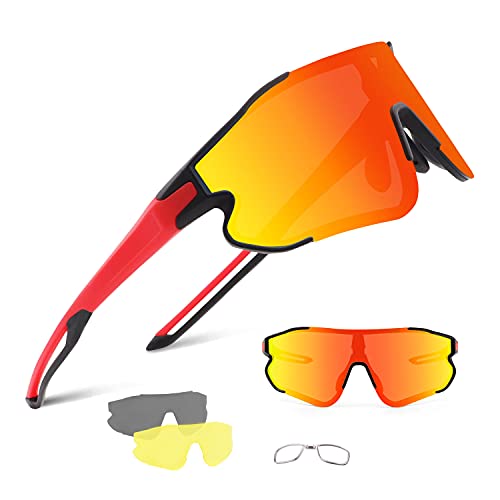 BangLong Polarisierte Fahrradbrille Sonnenbrille Herren Damen mit 3 Wechselgläser, UV 400 Schutz Sportbrille für Laufen Angeln Klettern Golf Fahren MTB Outdoorsport BangLong Polarisierte Fahrradbrille Sonnenbrille Herren Damen mit 3 Wechselgläser, UV 400 Schutz Sportbrille für Laufen Angeln Klettern Golf Fahren MTB Outdoorsport von BangLong
