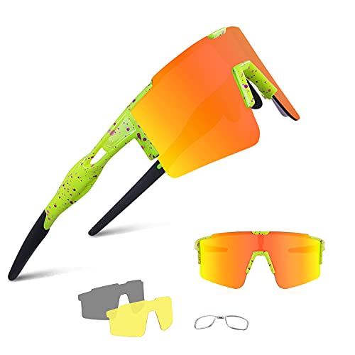 BangLong Polarisierte Sonnenbrille, Fahrradbrille Herren Damen UV 400 Schutz mit 3 Wechselgläser, Schutzbrille Sportbrille für Outdoorsport Radfahren Laufen Golf BangLong Polarisierte Sonnenbrille, Fahrradbrille Herren Damen UV 400 Schutz mit 3 Wechselgläser, Schutzbrille Sportbrille für Outdoorsport Radfahren Laufen Golf von BangLong